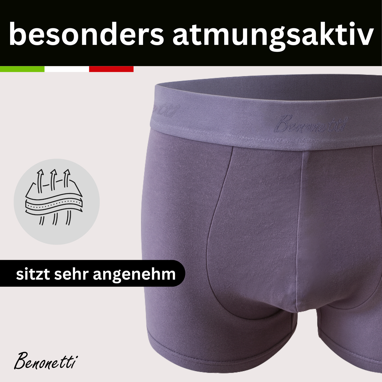BENONETTI, Boxershorts im feinstem Lila aus Premium Baumwolle