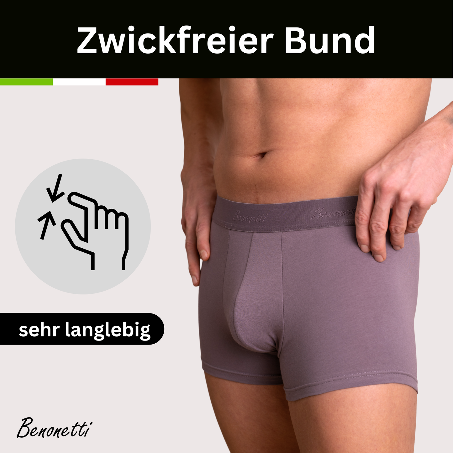 BENONETTI, Boxershorts im feinstem Lila aus Premium Baumwolle