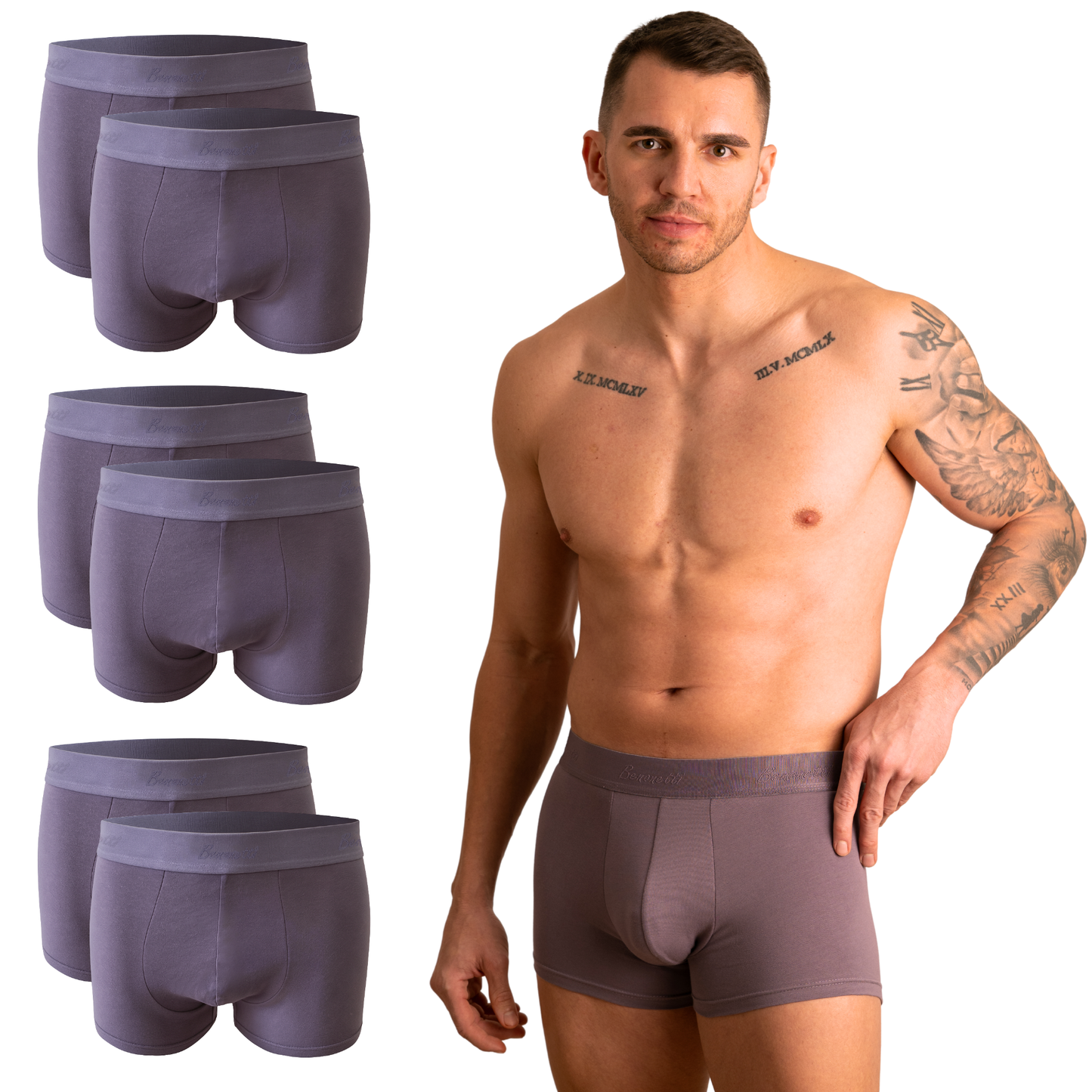 BENONETTI, Boxershorts im feinstem Lila aus Premium Baumwolle