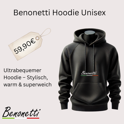 Benonetti Hoodie Schwarz – Premium Kapuzenpullover | Streetwear Hoodie Unisex
