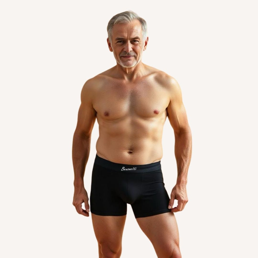 Benonetti Herrenboxershorts - Blau, Schwarz und Weinrot - 6er Pack
