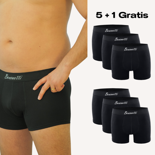 Boxershorts schwarze Herrenunterhosen mit aus Italien | Hochwertige zwickfreie Boxershorts