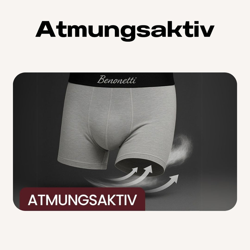 Benonetti Herrenboxershorts - Blau, Schwarz und Weinrot - 6er Pack