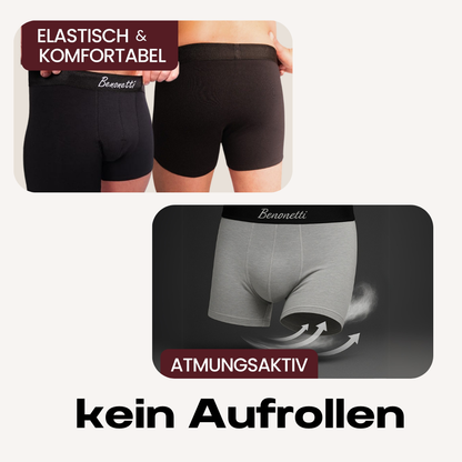 Benonetti Herren Boxershorts, Orange, atmungsaktive Baumwollunterwäsche mit Komfortbund, Bequem & langlebig, kein Aufrollen - 6er Pack
